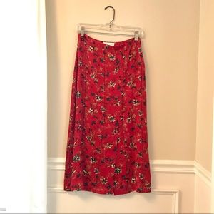 Brand new satin midi skirt!